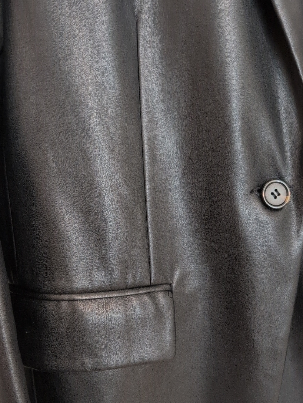 Mango Faux Leather Blazer Jacket M - Picture 4 of 6
